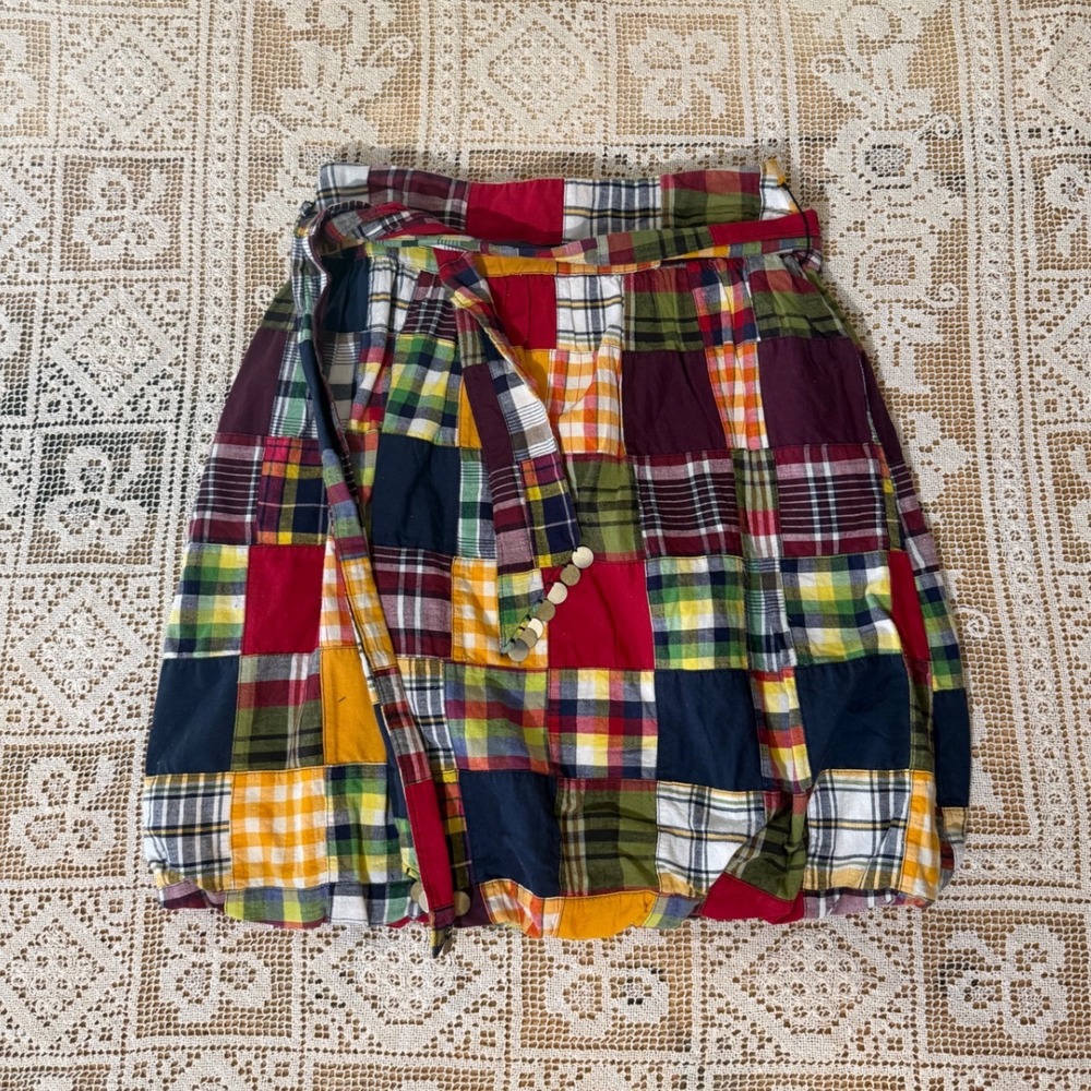 Vintage American Eagle Patch
Plaid Madras Balloon Bubble Skirt
Womens 0 Boho Y2K